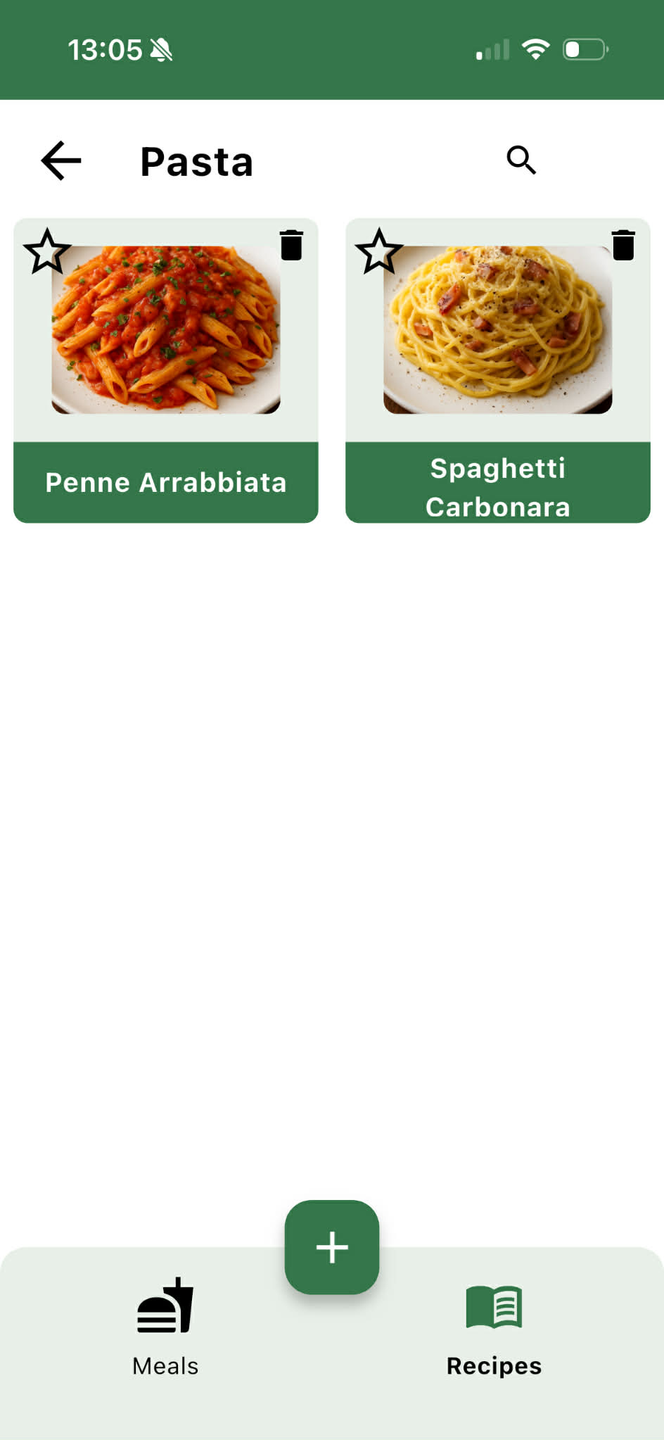 Import recipe screen