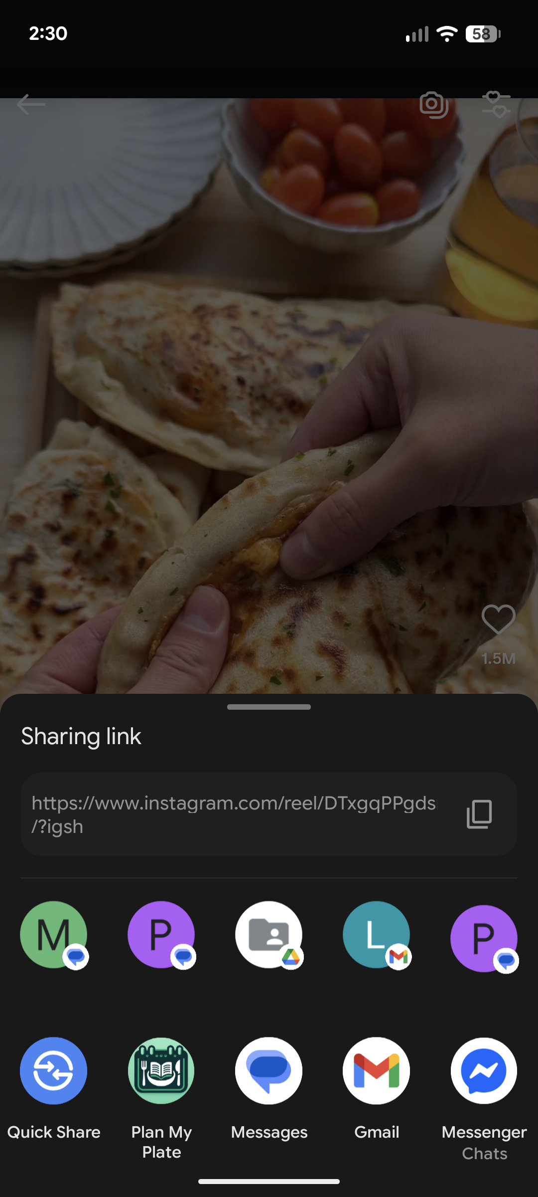 Import recipe from share sheet